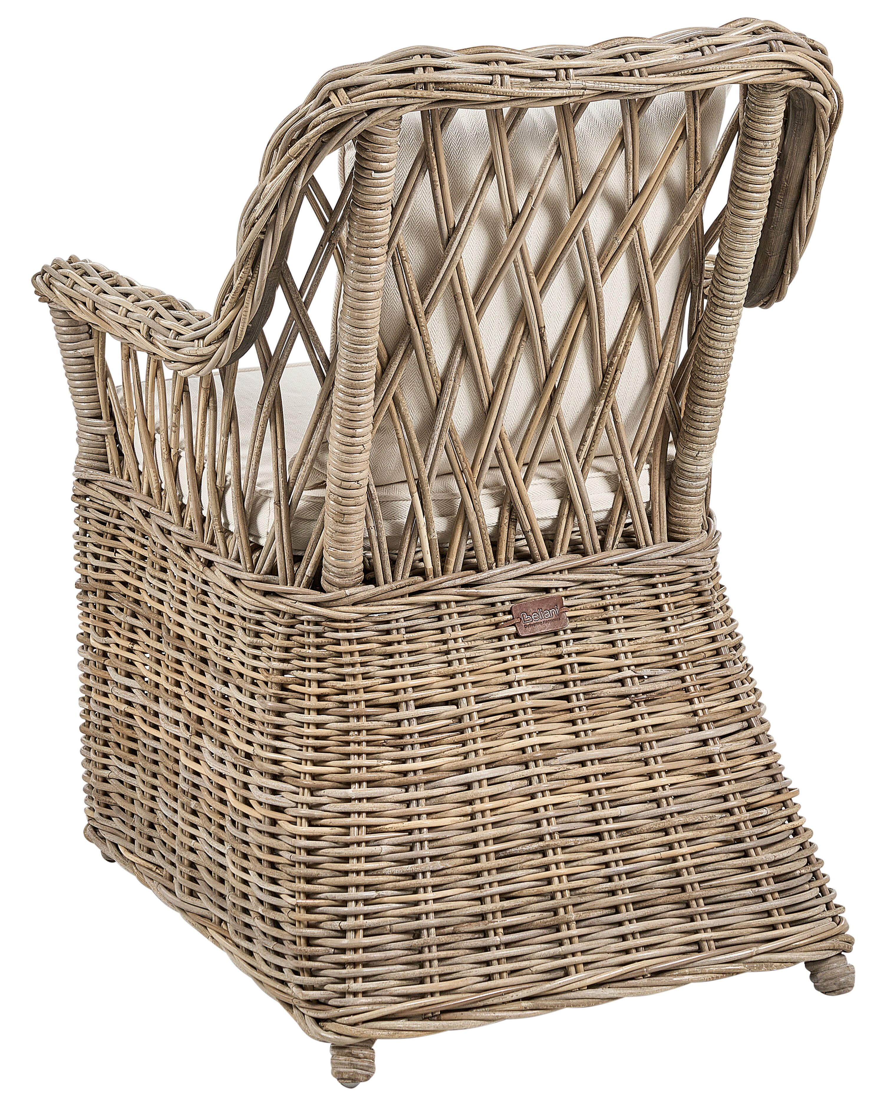 Poltrona rattan naturale bianco crema MAROS Poltrona rattan naturale bianco crema MAROS