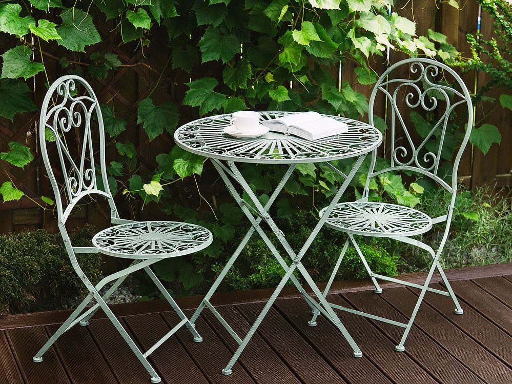 Set mobilier de grădină Pliabil TRENTO Metal Verde deschis