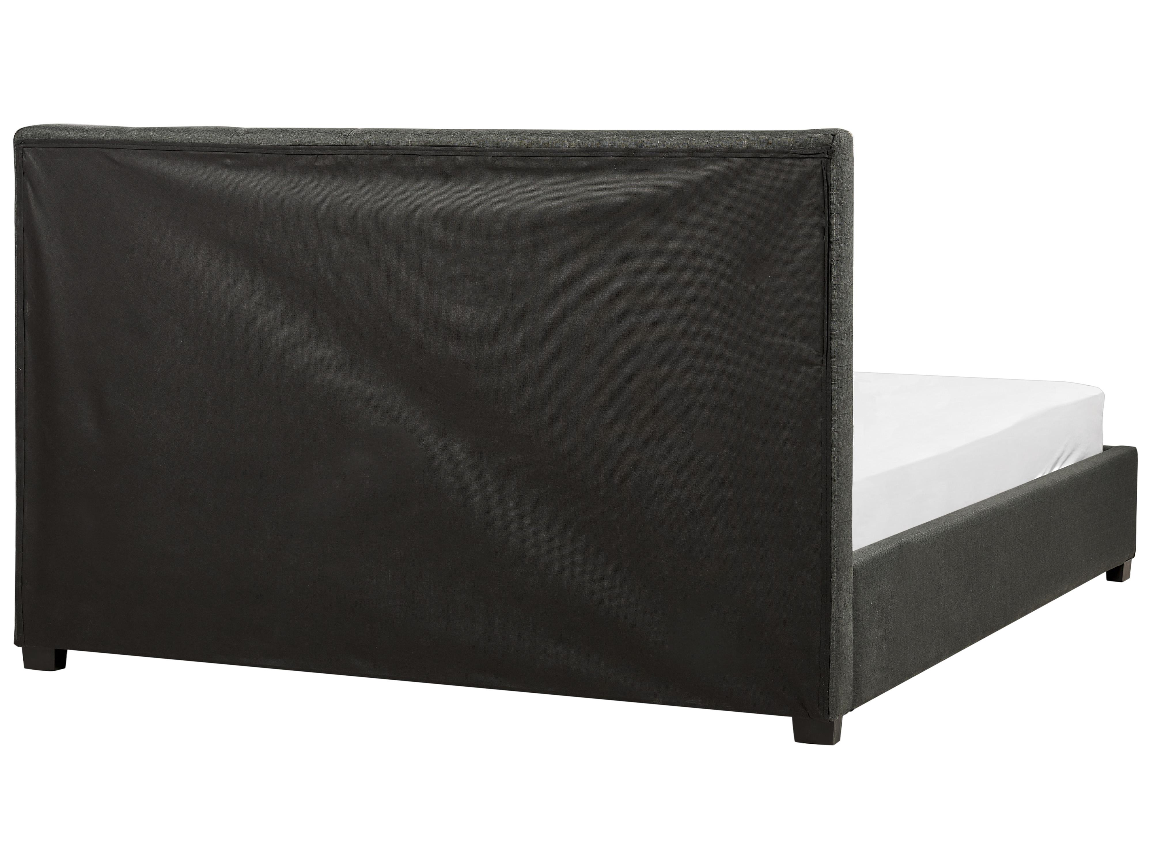 Bett mit Schubladen LA ROCHELLE Stoff Dunkelgrau 160 x 200 cm_904621