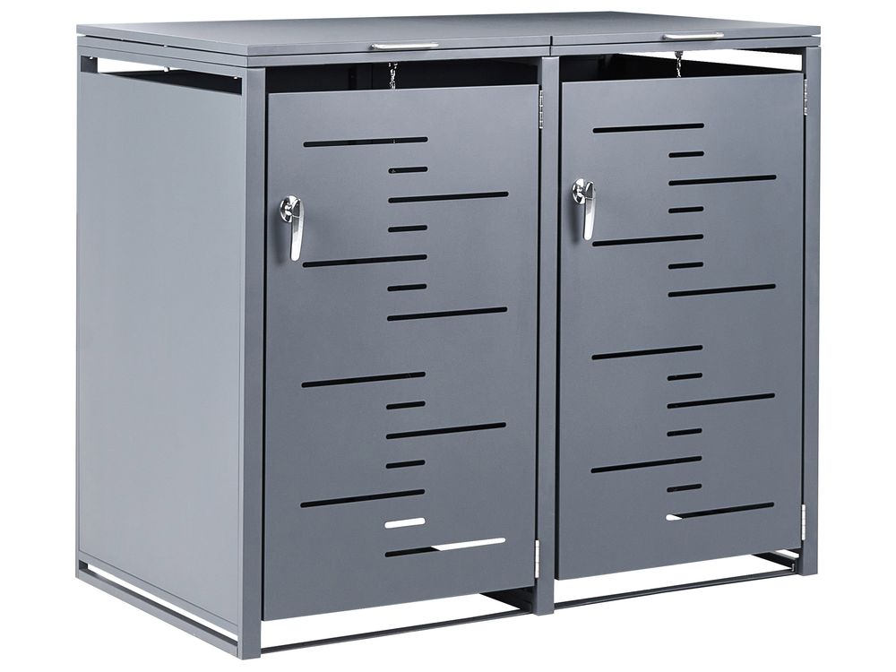 Doppio copri-pattumiera 480 L PERISSA Metallo Grigio scuro