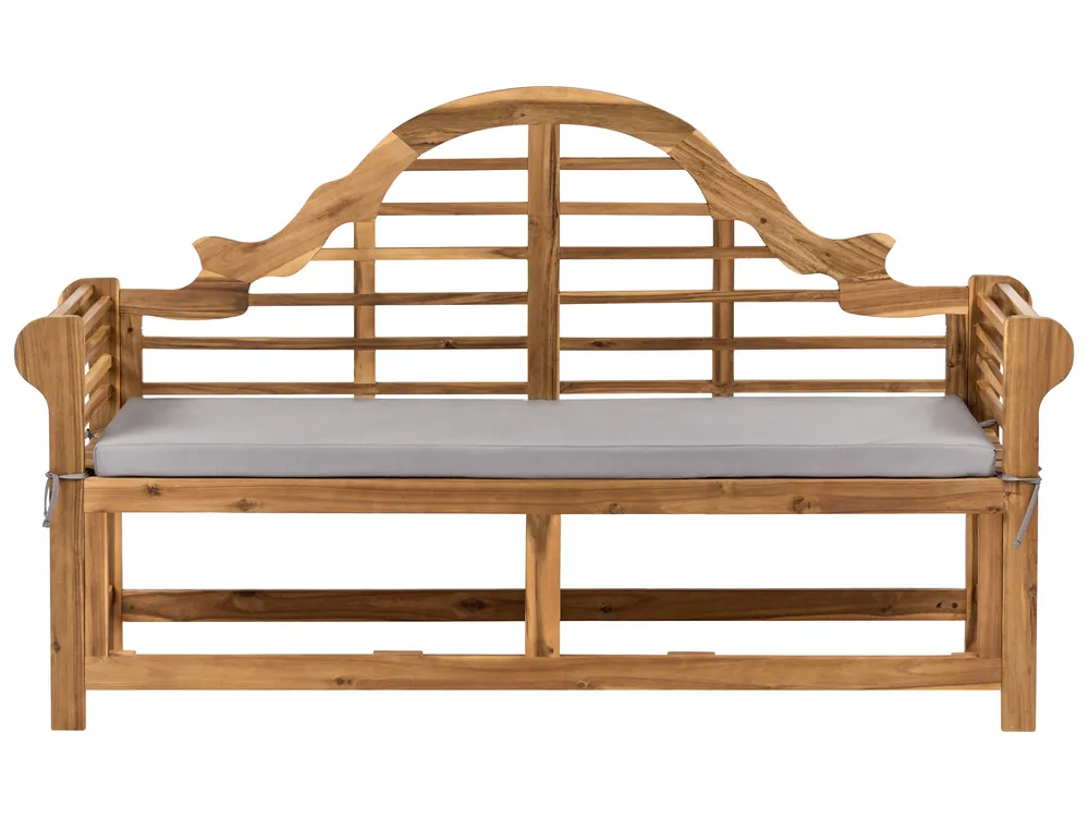 Garden Bench with Cushion MARLBORO 180 cm Acacia Wood Grey
