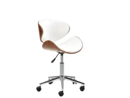 Desk Chair ROTTERDAM Faux Leather White_713242