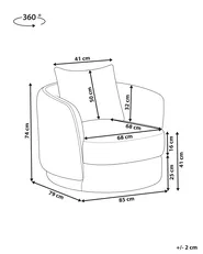 Swivel Armchair ANDALEN Fabric Light Beige_966877