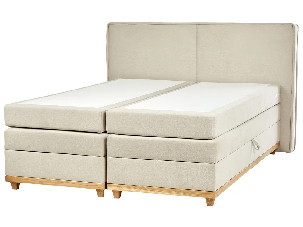 Divano letto con contenitore DYNASTY Tessuto Beige 180 x 200 cm_873568