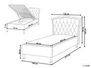 Ottoman Bed METZ Fabric Light Grey 90 x 200 cm (EU Single)_761735