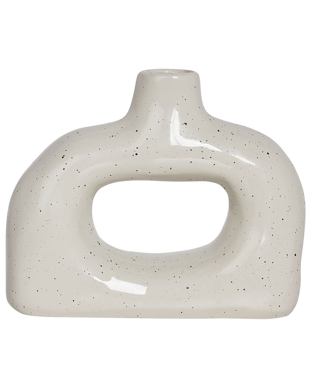 Váza na kvety MOONEYE 19 cm Kamenina Krémová biela