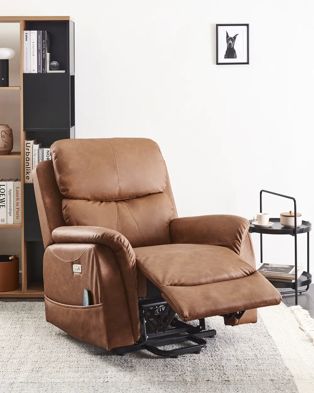 Sedia reclinabile elettrica GLORIE funzione massaggio Pelle