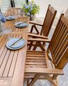 6 Seater Acacia Wood Garden Dining Set JAVA with Parasol (12 Options)_931843