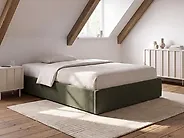 Bett mit Stauraum ohne Kopfteil DINAN Bouclé Dunkelgrün 120 x 200 cm_1188248
