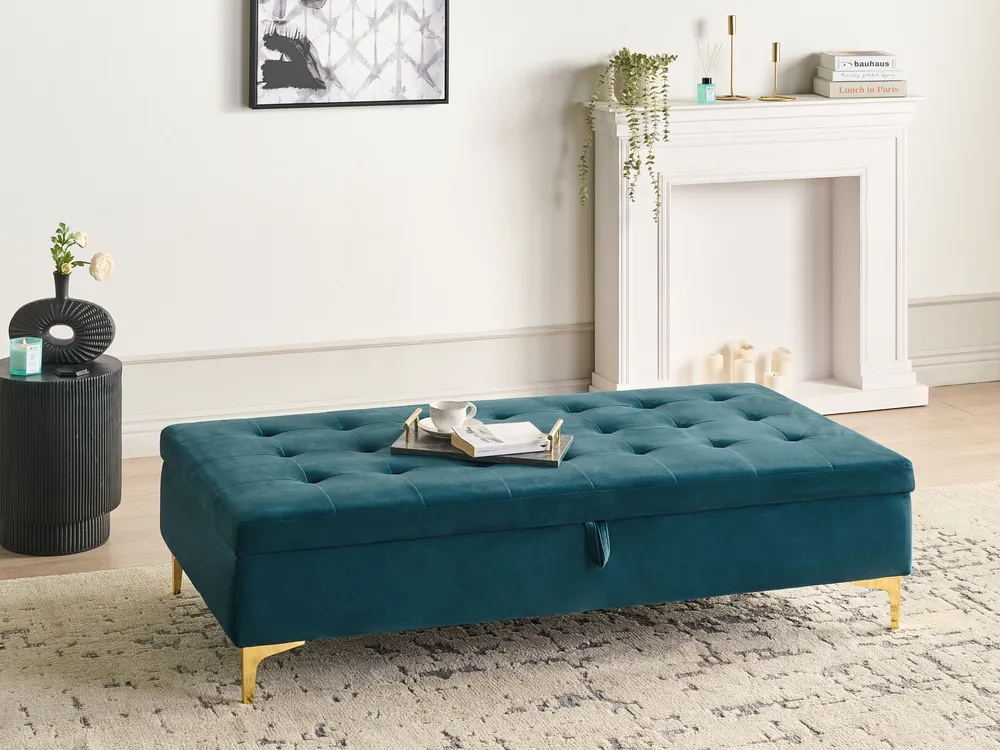 Storage Ottoman ABERDEEN Velvet Teal