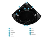 Hjørne-boblebad med LED SENADO 205 x 150 cm Sort_781369
