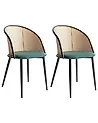Set of 2 Dining Chairs CORNELL Metal Green