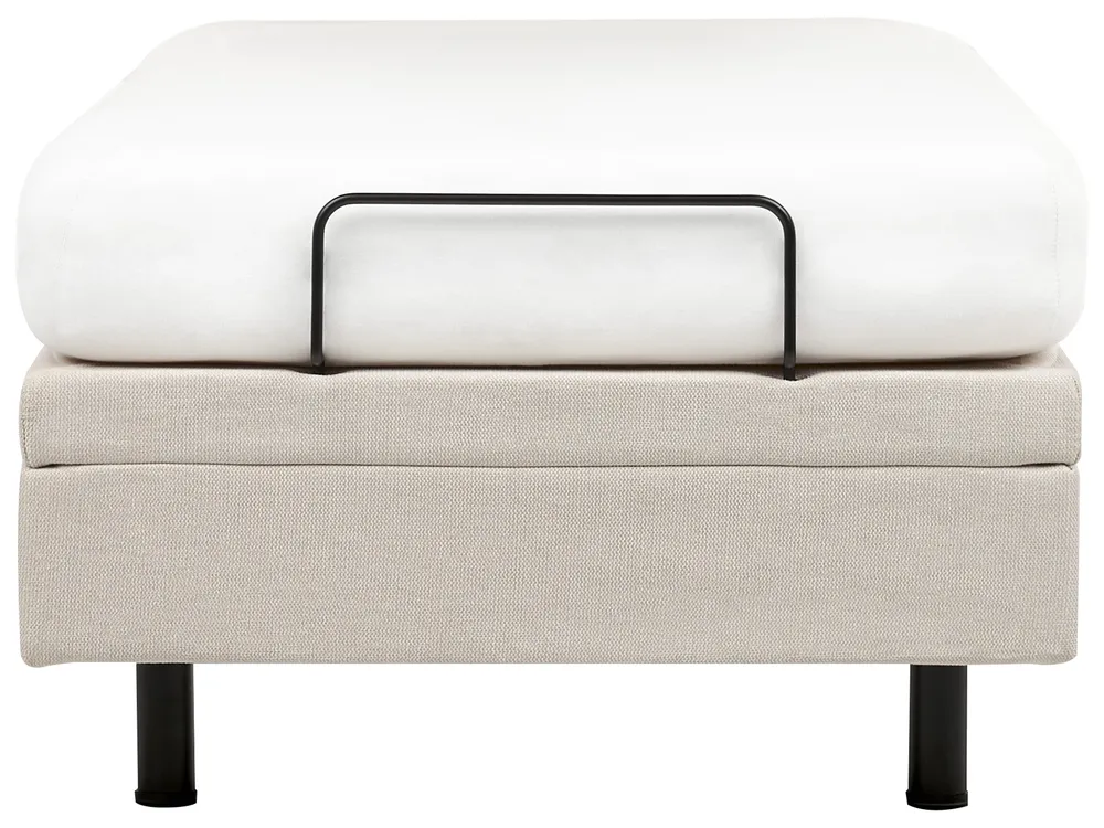 Adjustable Bed without Headboard Fabric DUKE II 90 x 200 cm (EU Single) Light Beige_952186
