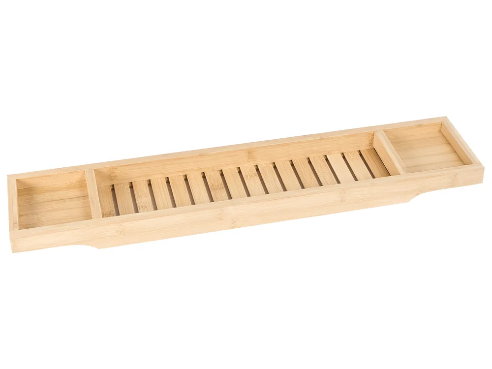 Bathroom Tray CAUCA Bamboo Light Brown | Beliani.co.uk