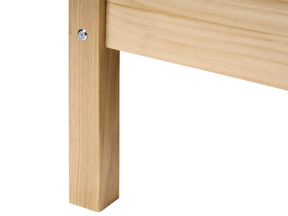 Bett mit Lattenrost Kiefernholz MERCURER 90 x 200 cm Hellbraun_1109765