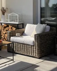 Poltrona da giardino ARDEA Rattan Marrone chiaro_884448