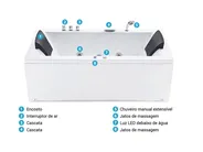 Banheira de hidromassagem de canto com LED VARADERO 1830 x 900 mm Branco à direita_787091