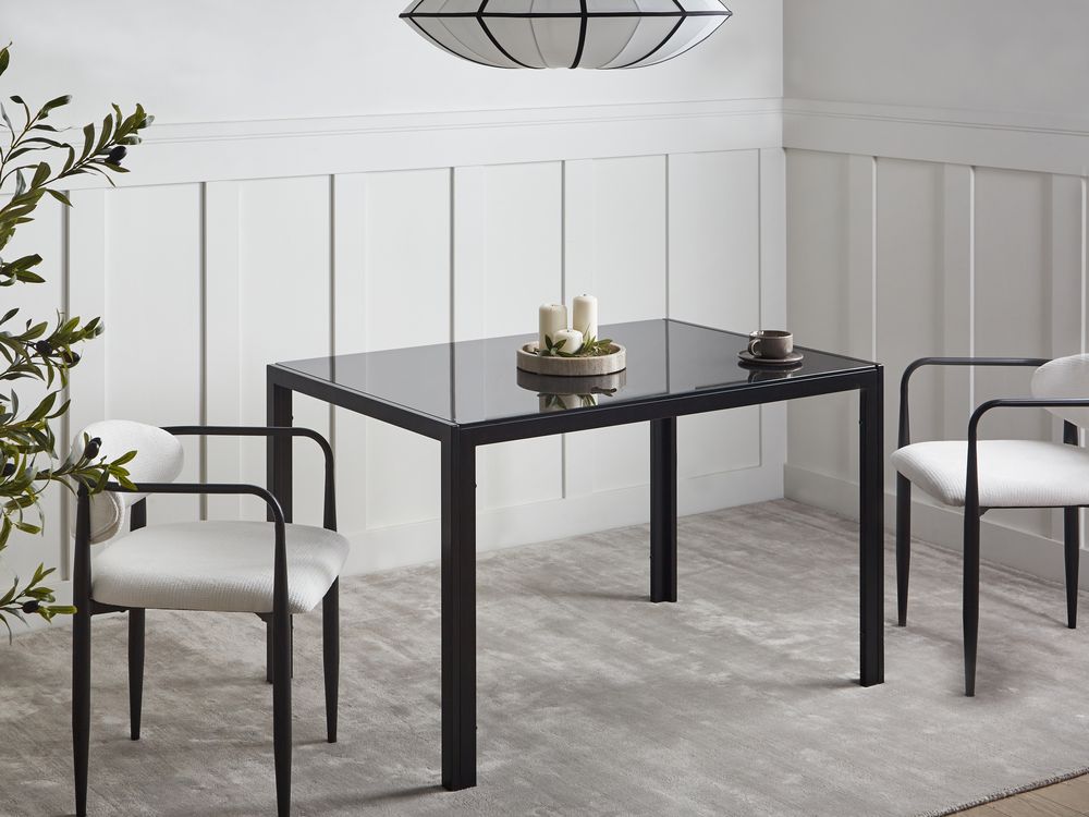 Tavolo da pranzo LAVOS Nero 120 cm 80 cm Vetro temperato