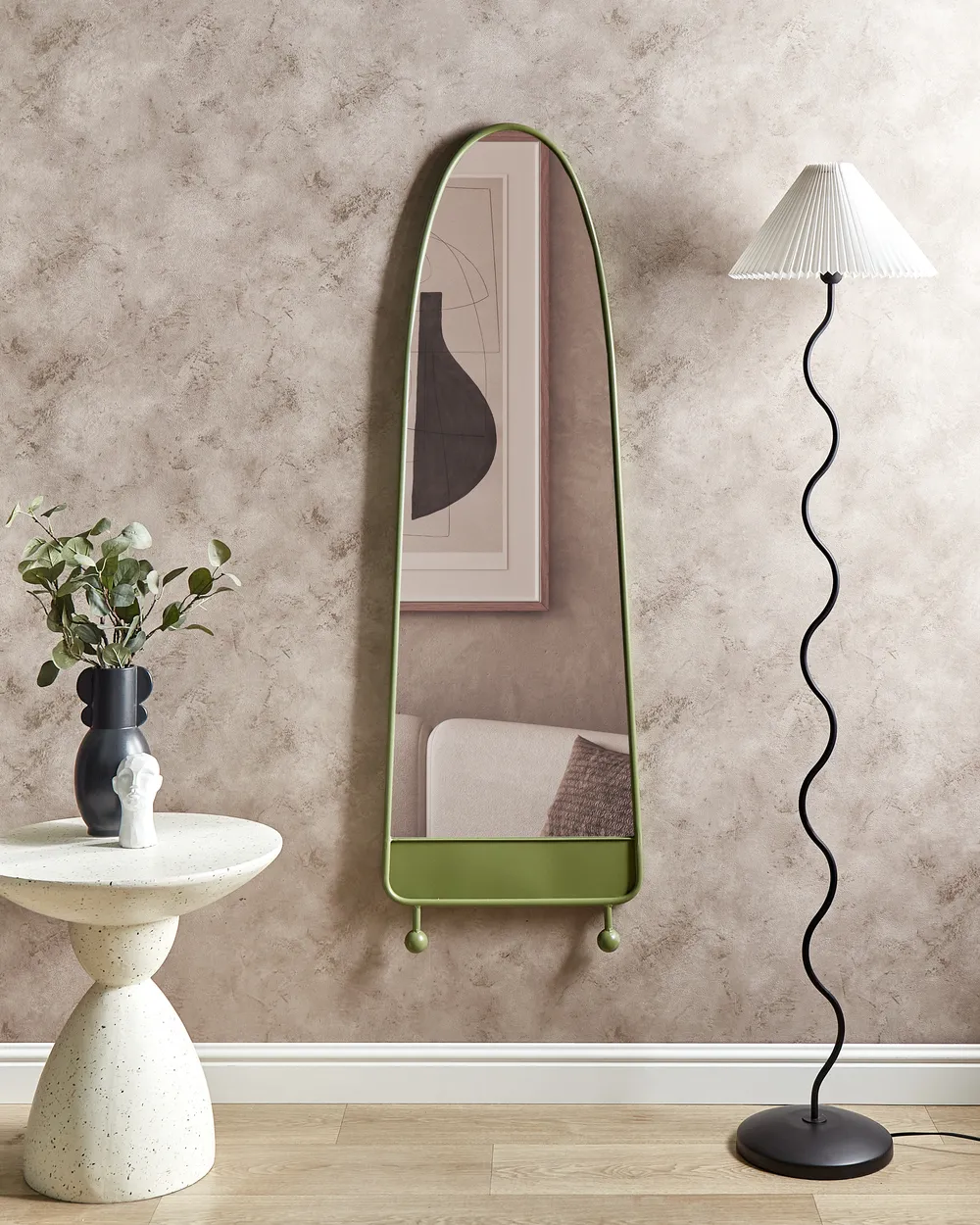 Wall Mirror PARNAY 45 cm 146 cm Metal Olive Green
