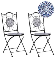 Set di 2 sedie da giardino CAMPRENA Metallo Nero_919840
