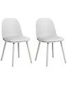 Set of 2 Dining Chairs ANKENY Faux Leather Light Grey