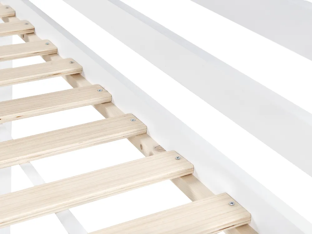 High Sleeper Bed with Desk Pine Wood LOURY 90 x 200 cm (EU Single) White_963381