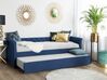 Cama dupla em tecido azul marinho 80 x 200 cm LIBOURNE_770642