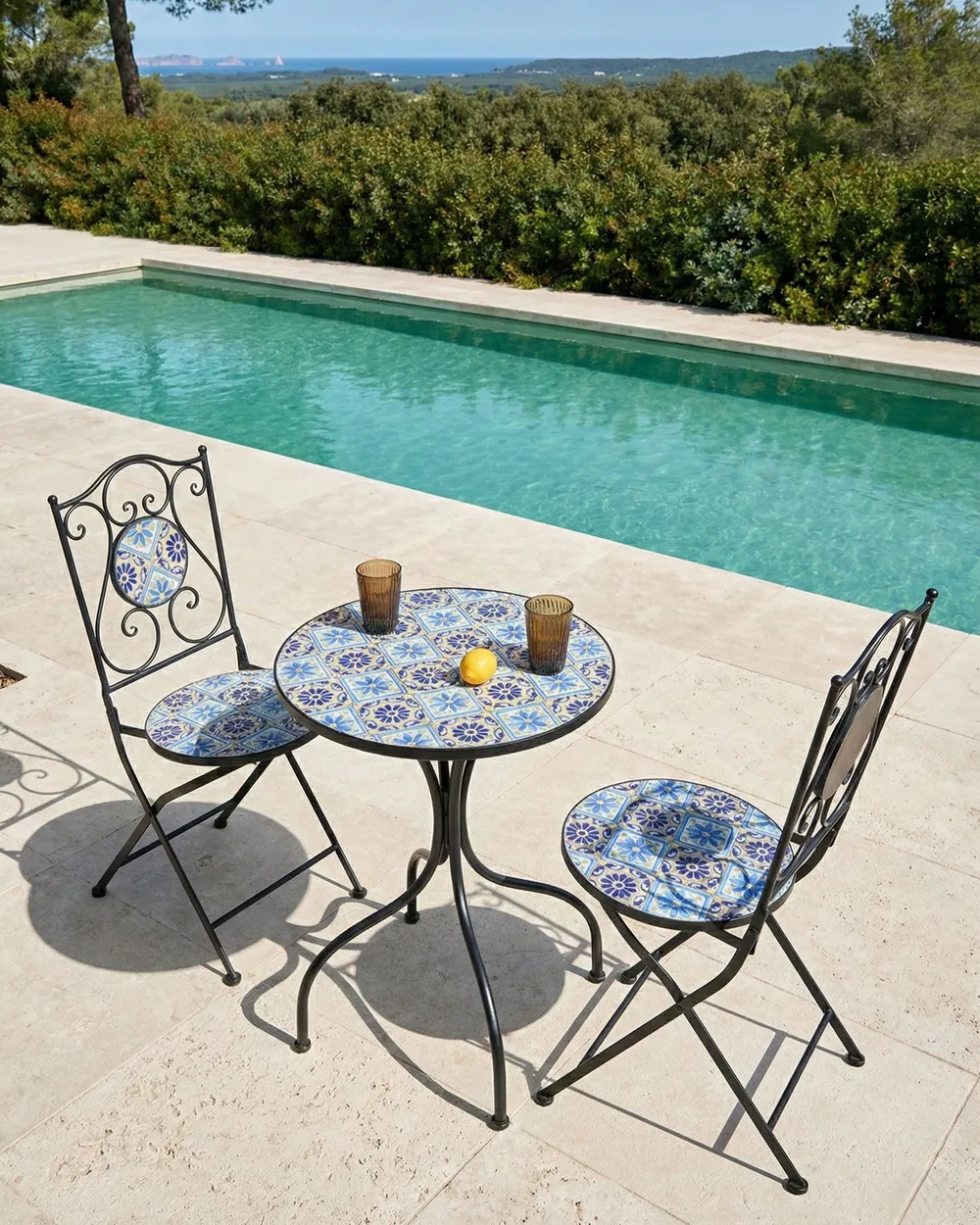 Set of 2 Garden Chairs AGGIUS Folding Metal Black