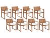 Conjunto de 8 cojines para sillas de jardín blancos SASSARI_897905