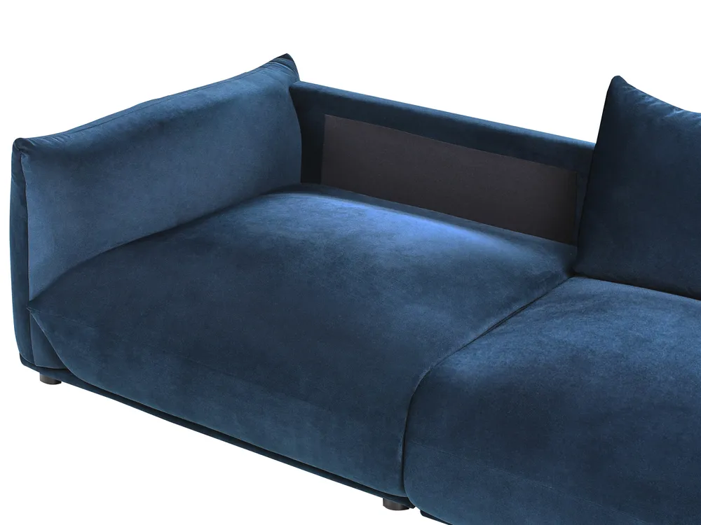Canapé 3 places LUVOS Velours Bleu foncé_970589