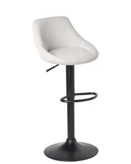 Set of 2 Bar Stools MEDULIN Swivel Fabric Light Grey_1011534
