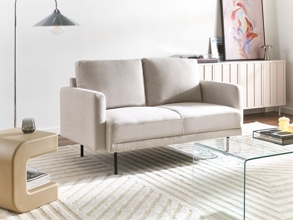 Bank 2-zits BREDA Stof Lichtbeige