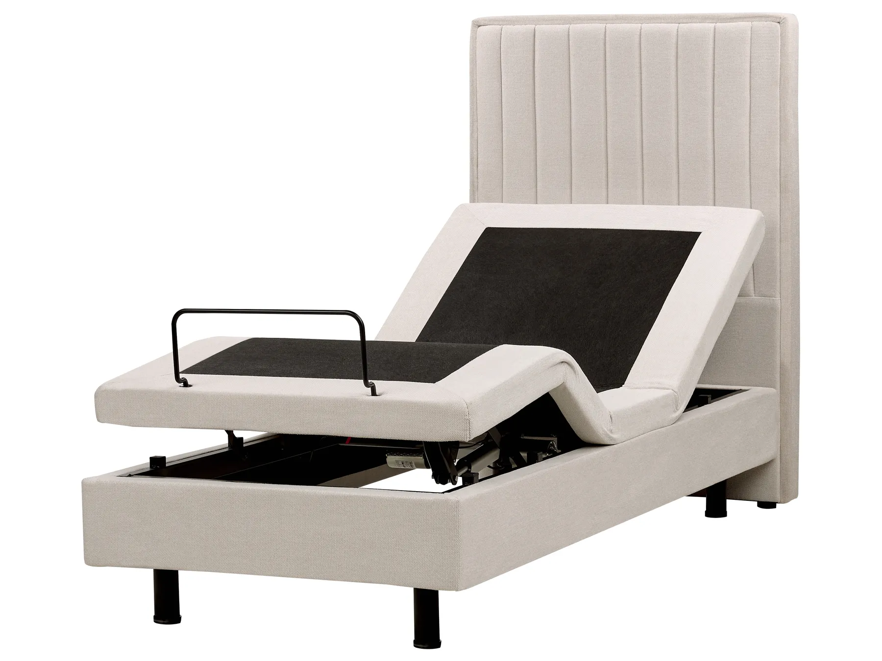 Bett verstellbar Stoff DUKE II 80 x 200 cm Hellbeige_910498