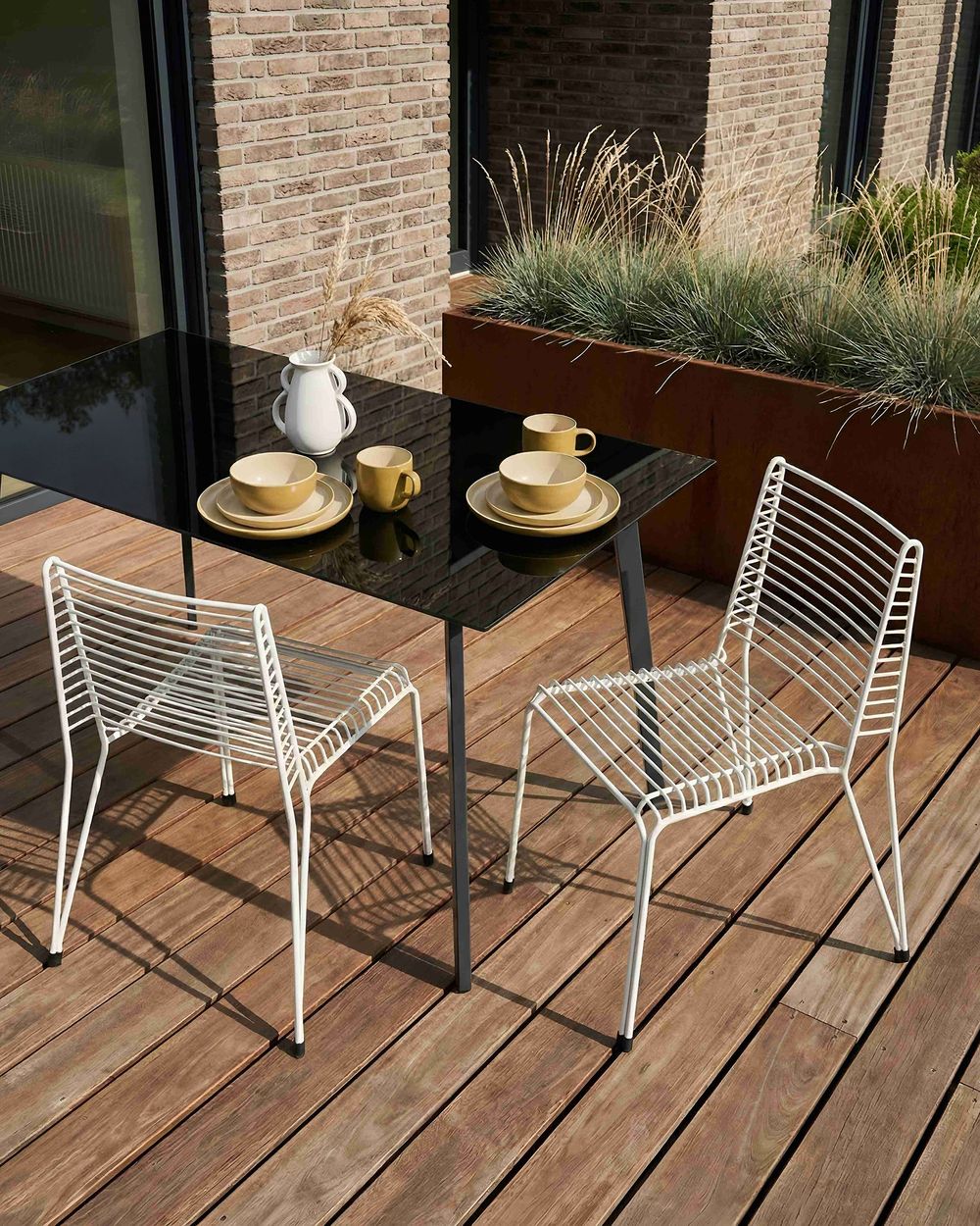 Set van 2 tuinstoelen CHIEVE Metaal Wit