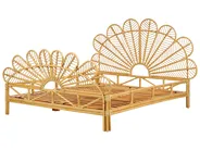 Lit avec sommier Rotin FLORENTINE 160 x 200 cm Marron clair_868928