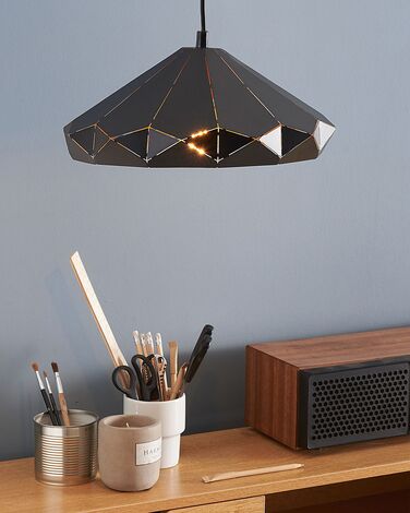 Metal Pendant Lamp Black NEVOLA