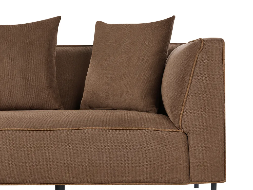 Corner Sofa 3 Seater SATER Fabric Brown Right Hand_1019356