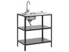 Steel Outdoor Kitchen Island with Sink Black VILAMA_872425