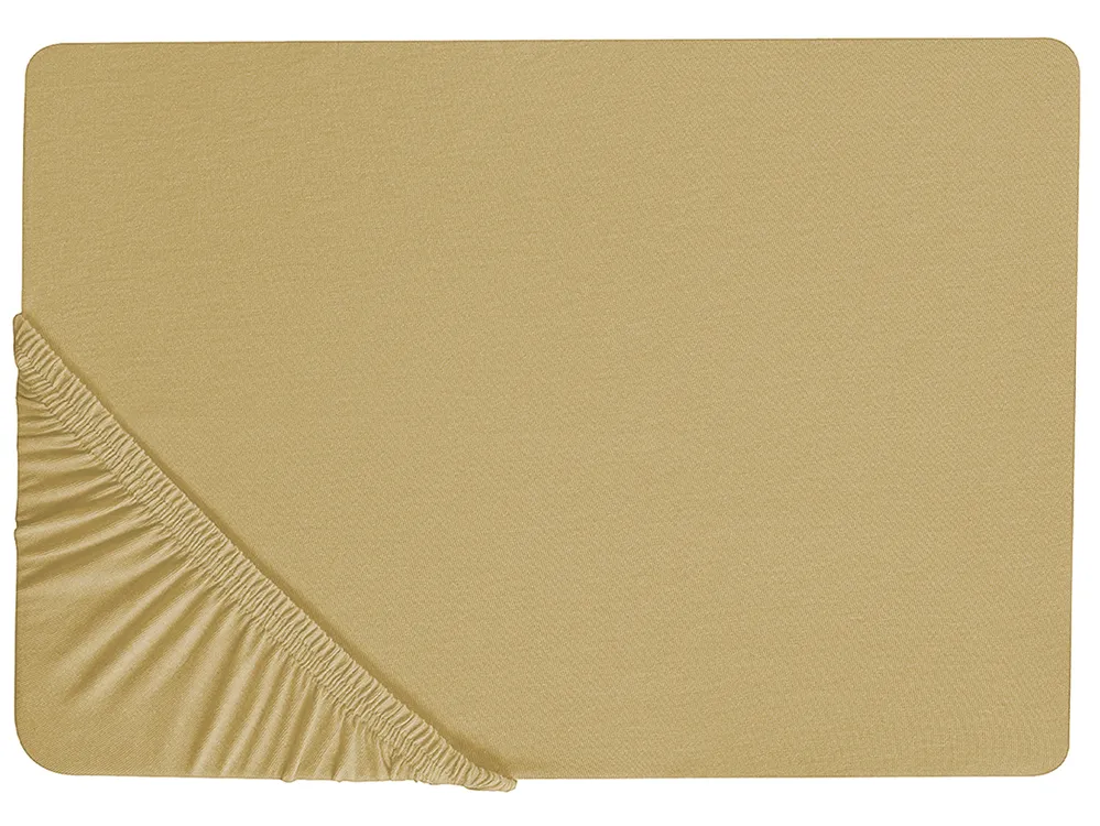 Prześcieradło z gumką JANBU 90 x 200 cm Bawełna Oliwkowy