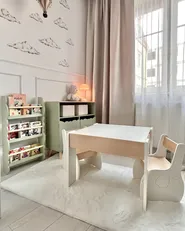 Tavolo per bambini con sedie LOYD Bianco_976419