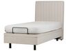 Polohovateľná čalúnená posteľ 90 x 200 cm béžová DUKE II_910514