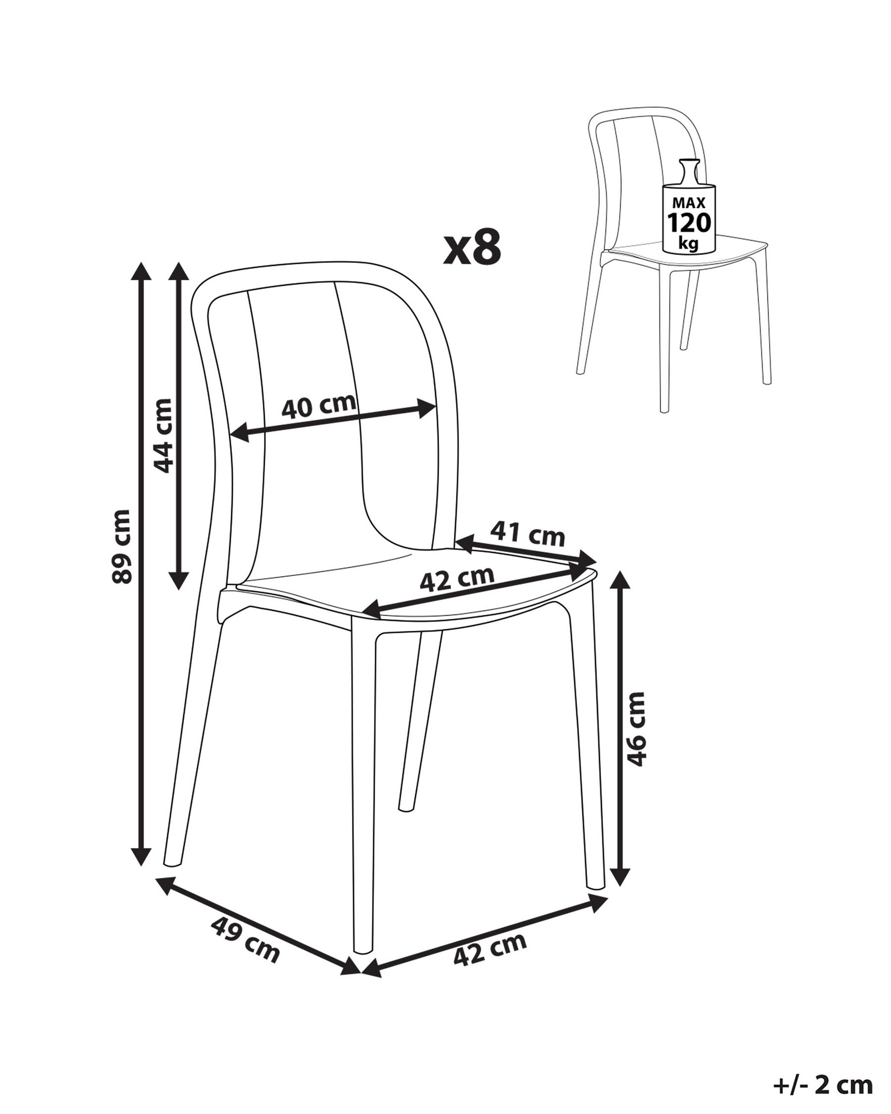 Set of 8 Garden Chairs SPEZIA White_901960