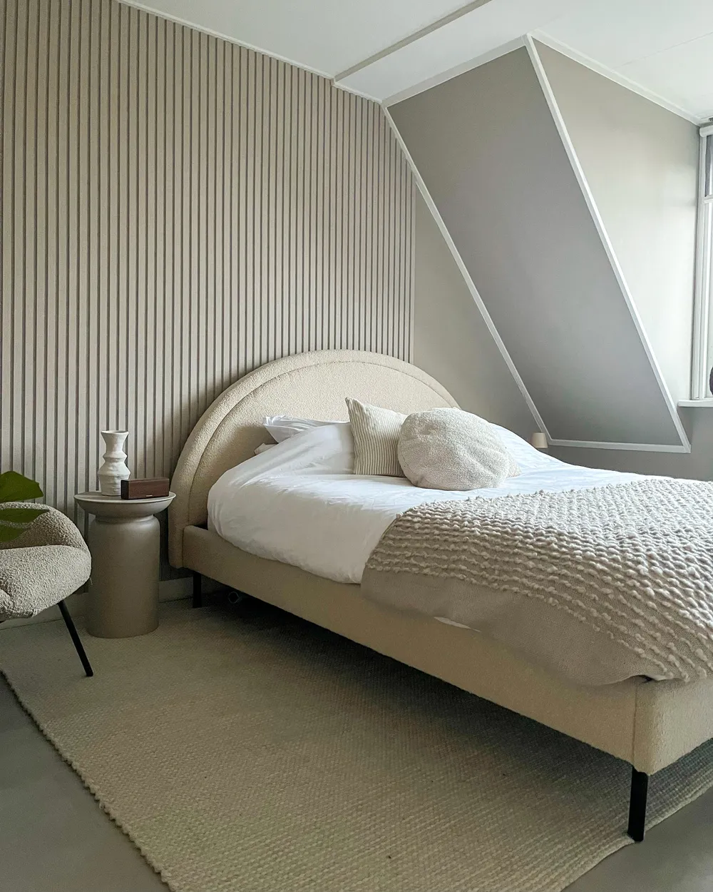 Bed Boucle MARGUT 180 x 200 cm (EU Super King) Beige_952439
