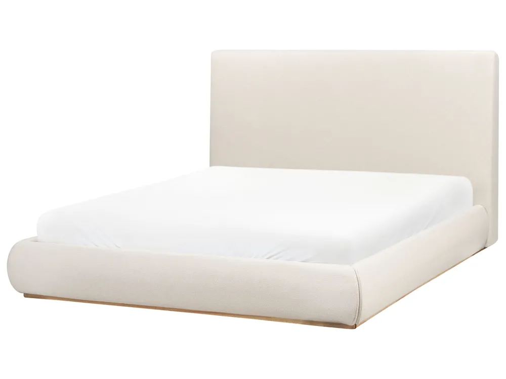 Ottoman Bed CAMPAGNE Fabric Light Beige 160 x 200 cm (EU King Size)_972052