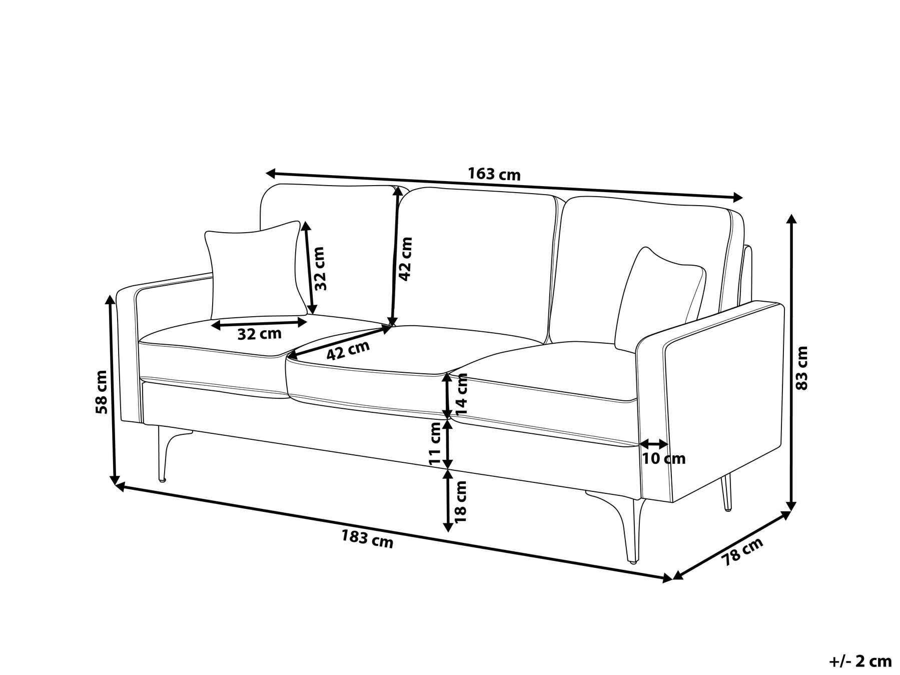Divano 3 posti GAVLE Tessuto Beige chiaro_968510