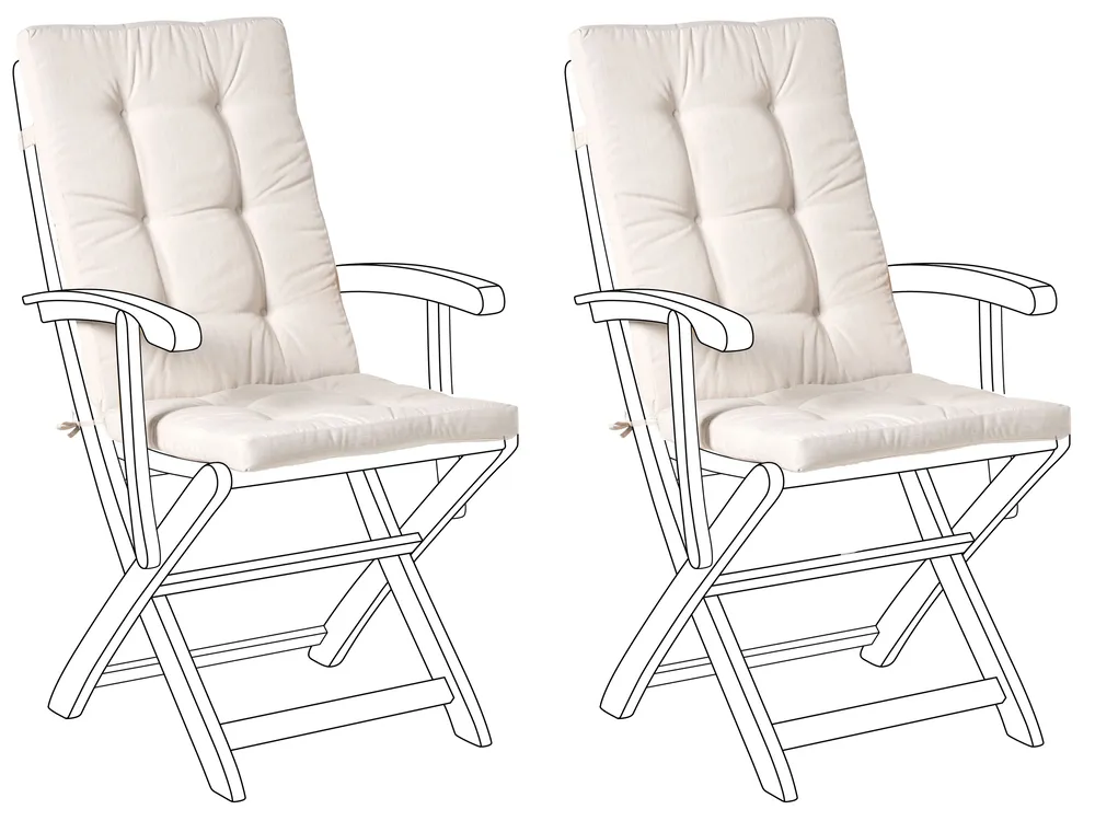 Set of 2 Back/Seat Cushions MAUI PREMIUM Light Beige_992668