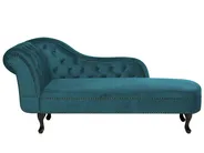 Left-Hand Chaise Longue NIMES Velvet Teal_805905