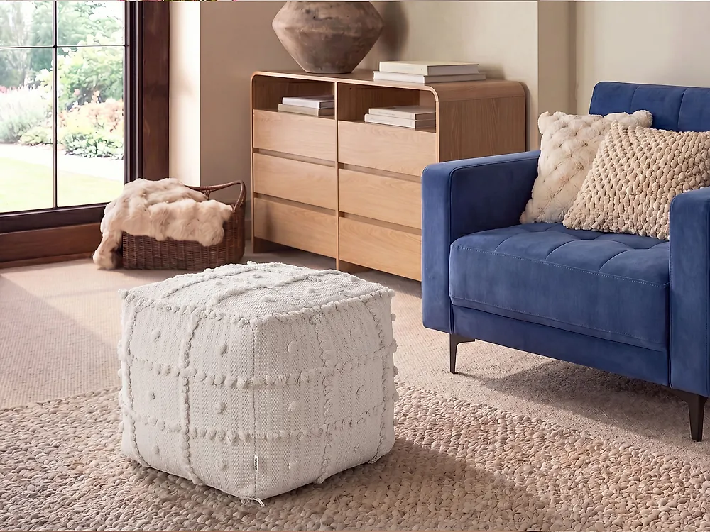 Pouf HARNAI Coton Blanc_1183669