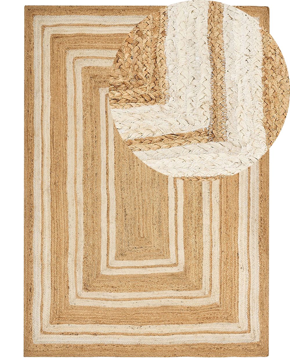 Rug ELMALI Beige 160 x 230 cm Jute