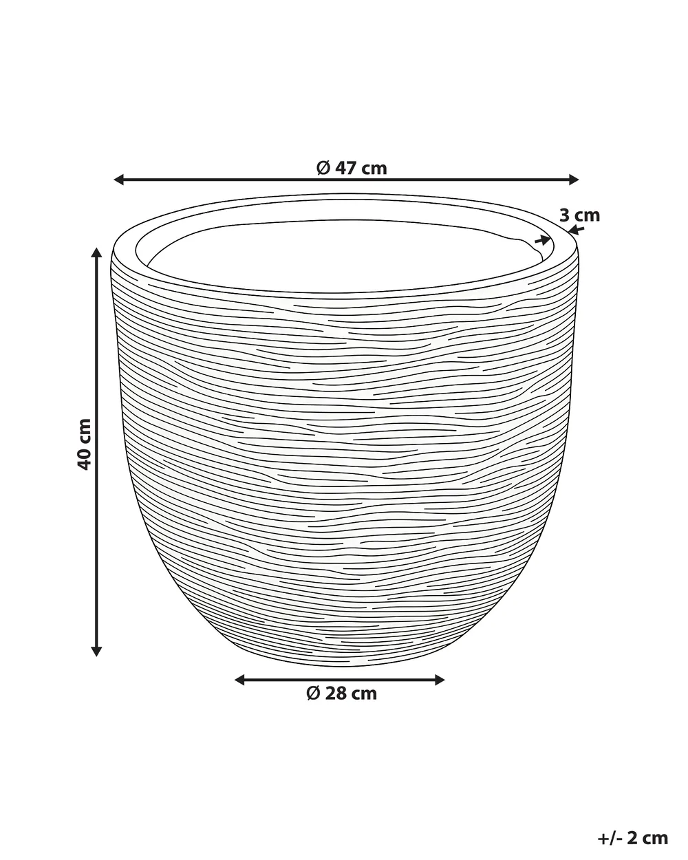 Donica LIXOURI 47 cm Jasnoszary_1032350